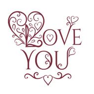 Love you with floral ornament N4