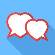 Two hearts speech bubble