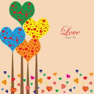 Valentines fancy love tree background