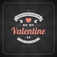 Happy Valentine&#039;s day Greeting Card Vintage Vector Background N10