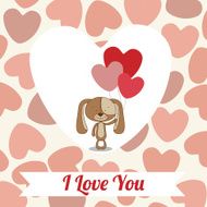 Love design over hearts pattern background vector illustration N5