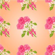 Seamless texture bouquet of three roses vector