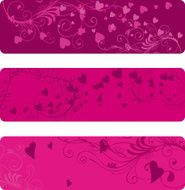 Banner design with heart shapes and space for text N7