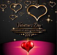 Happy Valentine&#039;s Day background with lovely Hearts N15