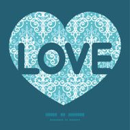 Vector light blue swirls damask love text frame pattern invitation N3