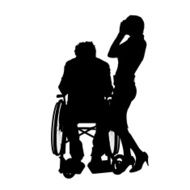 Vector silhouettes of couple N58