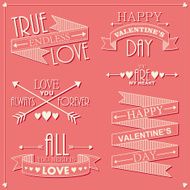Valentine'ÂÂs day set of greetings labels N2