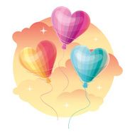 Heart-shaped air balloons