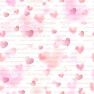 Seamless pattern of pink hearts