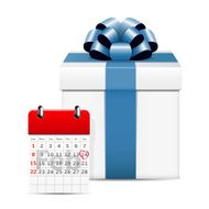 Valentines day on calendar with gift box N2