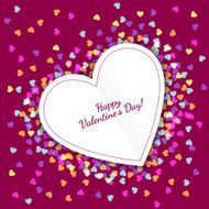 Happy Valentine`s Day greeting card with hearts background Vector illustration N8