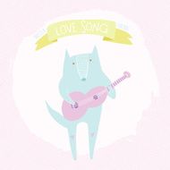 Cartoon animal love card N2