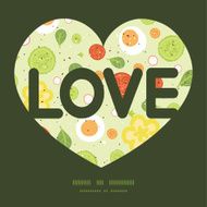 Vector fresh salad love text frame pattern invitation greeting card N2