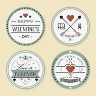 Valentine&#039;s day and romantic badges set