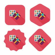 Valentine&#039;s Day chocolate flat icon with long shadow eps10 N53