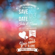 Save the date for personal holiday Wedding invitation blurred N4