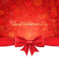 happy Valentine&#039;s Day background with ribbon and bow