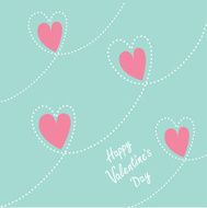 Pink dash line heart background Flat design Happy Valentines day