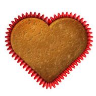 Heart cupcake in baking cup