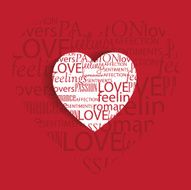 heart shaped with words- typography composition