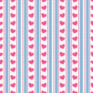 Striped pattern with hearts Vector seamless background