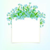 Vector card with small blue flowers N7
