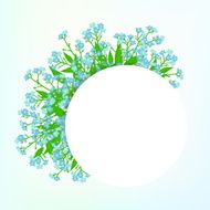 Vector card with small blue flowers N8