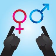 Pointing At Opposite Sexes