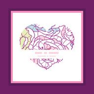 Vector colorful line art flowers heart symbol frame pattern invitation N4