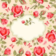 Retro flower card- roses N2