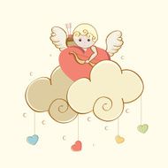 Happy Valentine&#039;s Day celebration with cute cupid