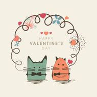 Happy Valentine&#039;s Day celebration with kiddish cartoon