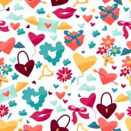Pattern with Valentine&#039;s and Wedding icons N3