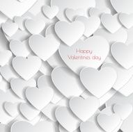 Heart Paper Sticker With Shadow Valentine&#039;s day vector illustrat N31