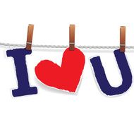Love valentine heart on rope