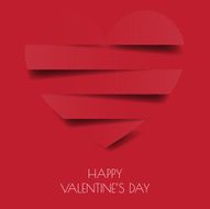 Heart Paper Sticker With Shadow Valentine&#039;s day vector illustrat N32