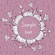 Beautiful greeting card with floral wreath N13