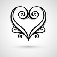 Deco Floral Heart on Gray Background Design element N9