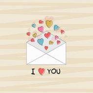 Love envelope with hearts for Valentine&#039;s Day celebration