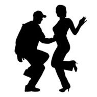 Vector silhouette of couple N160