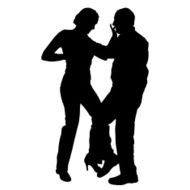 Vector silhouette of couple N161