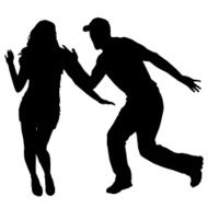 Vector silhouette of couple N163