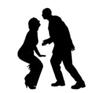 Vector silhouette of couple N165