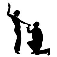 Vector silhouette of couple N166