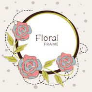 Floral frame with vintage flowers