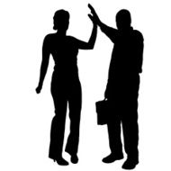 Vector silhouette of couple N167