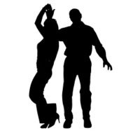 Vector silhouette of couple N168