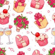 cute seamless background for Valentine&#039;s Day