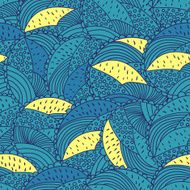 Abstract floral circle blue and yellow texture N2
