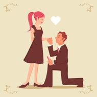 Man proposing to Woman on one knee